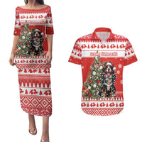 Personalized Merry Swissmas Couples Matching Puletasi and Hawaiian Shirt Bernese Mountain Dog Christmas Pattern - Wonder Print Shop
