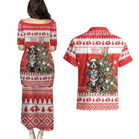 Personalized Merry Swissmas Couples Matching Puletasi and Hawaiian Shirt Bernese Mountain Dog Christmas Pattern - Wonder Print Shop