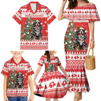Personalized Merry Swissmas Family Matching Mermaid Dress and Hawaiian Shirt Bernese Mountain Dog Christmas Pattern - Wonder Print Shop