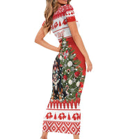 Personalized Merry Swissmas Family Matching Short Sleeve Bodycon Dress and Hawaiian Shirt Bernese Mountain Dog Christmas Pattern - Wonder Print Shop