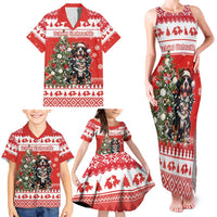 Personalized Merry Swissmas Family Matching Tank Maxi Dress and Hawaiian Shirt Bernese Mountain Dog Christmas Pattern - Wonder Print Shop