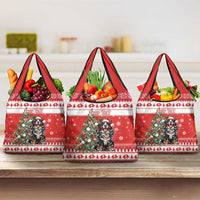 Personalized Merry Swissmas Grocery Bag Bernese Mountain Dog Christmas Pattern - Wonder Print Shop