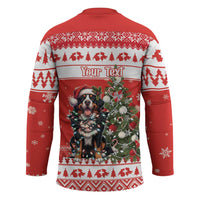 Personalized Merry Swissmas Hockey Jersey Bernese Mountain Dog Christmas Pattern - Wonder Print Shop