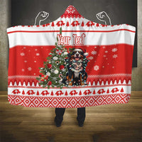 Personalized Merry Swissmas Hooded Blanket Bernese Mountain Dog Christmas Pattern - Wonder Print Shop