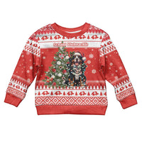Personalized Merry Swissmas Kid Ugly Christmas Sweater Bernese Mountain Dog Christmas Pattern - Wonder Print Shop