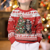 Personalized Merry Swissmas Kid Ugly Christmas Sweater Bernese Mountain Dog Christmas Pattern - Wonder Print Shop