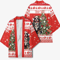 Personalized Merry Swissmas Kimono Bernese Mountain Dog Christmas Pattern - Wonder Print Shop