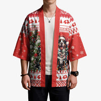 Personalized Merry Swissmas Kimono Bernese Mountain Dog Christmas Pattern - Wonder Print Shop