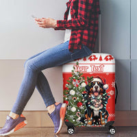 Personalized Merry Swissmas Luggage Cover Bernese Mountain Dog Christmas Pattern - Wonder Print Shop