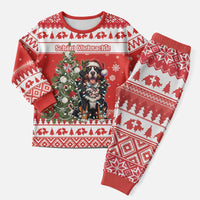 Personalized Merry Swissmas Christmas Pajama Set Bernese Mountain Dog Christmas Pattern - Wonder Print Shop