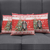 Personalized Merry Swissmas Pillow Cover Bernese Mountain Dog Christmas Pattern - Wonder Print Shop