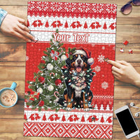 Personalized Merry Swissmas Puzzle Bernese Mountain Dog Christmas Pattern - Wonder Print Shop