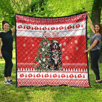 Personalized Merry Swissmas Quilt Bernese Mountain Dog Christmas Pattern - Wonder Print Shop