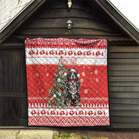 Personalized Merry Swissmas Quilt Bernese Mountain Dog Christmas Pattern - Wonder Print Shop