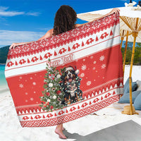 Personalized Merry Swissmas Sarong Bernese Mountain Dog Christmas Pattern - Wonder Print Shop