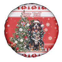 Personalized Merry Swissmas Spare Tire Cover Bernese Mountain Dog Christmas Pattern - Wonder Print Shop