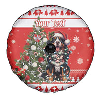 Personalized Merry Swissmas Spare Tire Cover Bernese Mountain Dog Christmas Pattern - Wonder Print Shop