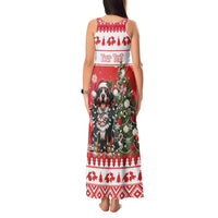 Personalized Merry Swissmas Tank Maxi Dress Bernese Mountain Dog Christmas Pattern - Wonder Print Shop