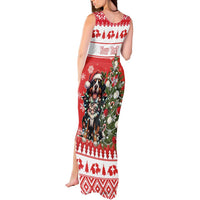 Personalized Merry Swissmas Tank Maxi Dress Bernese Mountain Dog Christmas Pattern - Wonder Print Shop