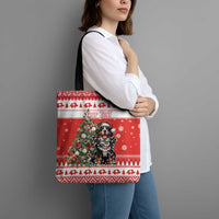 Personalized Merry Swissmas Tote Bag Bernese Mountain Dog Christmas Pattern - Wonder Print Shop