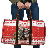 Personalized Merry Swissmas Travel Bag Bernese Mountain Dog Christmas Pattern - Wonder Print Shop