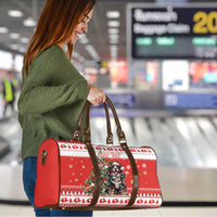 Personalized Merry Swissmas Travel Bag Bernese Mountain Dog Christmas Pattern - Wonder Print Shop