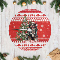 Personalized Merry Swissmas Tree Skirt Bernese Mountain Dog Christmas Pattern - Wonder Print Shop