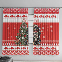 Personalized Merry Swissmas Window Curtain Bernese Mountain Dog Christmas Pattern - Wonder Print Shop