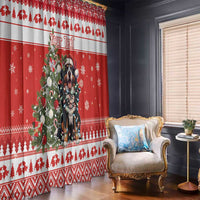Personalized Merry Swissmas Window Curtain Bernese Mountain Dog Christmas Pattern - Wonder Print Shop