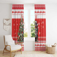 Personalized Merry Swissmas Window Curtain Bernese Mountain Dog Christmas Pattern - Wonder Print Shop