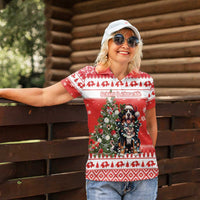 Personalized Merry Swissmas Women Polo Shirt Bernese Mountain Dog Christmas Pattern - Wonder Print Shop