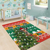 South Africa Christmas Area Rug Springbok With Christmas Tree - Wonder Print Shop