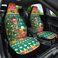 South Africa Christmas Car Seat Cover Springbok With Christmas Tree - Wonder Print Shop
