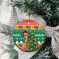 South Africa Christmas Ceramic Ornament Springbok With Christmas Tree - Wonder Print Shop