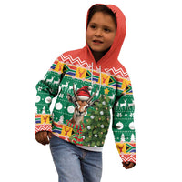 South Africa Christmas Kid Hoodie Springbok With Christmas Tree - Wonder Print Shop