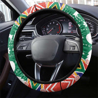 South Africa Christmas Steering Wheel Cover Springbok With Christmas Tree - Wonder Print Shop