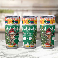 South Africa Christmas Tumbler Cup Springbok With Christmas Tree - Wonder Print Shop