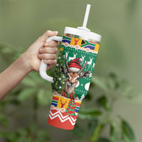 South Africa Christmas Tumbler With Handle Springbok With Christmas Tree - Wonder Print Shop