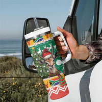 South Africa Christmas Tumbler With Handle Springbok With Christmas Tree - Wonder Print Shop