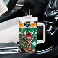 South Africa Christmas Tumbler With Handle Springbok With Christmas Tree - Wonder Print Shop