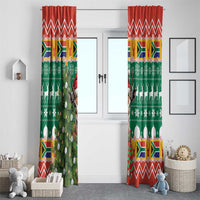 South Africa Christmas Window Curtain Springbok With Christmas Tree - Wonder Print Shop