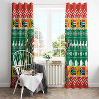 South Africa Christmas Window Curtain Springbok With Christmas Tree - Wonder Print Shop