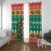 South Africa Christmas Window Curtain Springbok With Christmas Tree - Wonder Print Shop