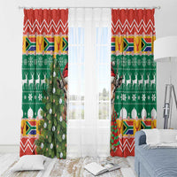 South Africa Christmas Window Curtain Springbok With Christmas Tree - Wonder Print Shop