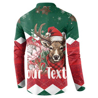 Personalized South Africa Christmas Button Sweatshirt Springbok With King Protea - Wonder Print Shop