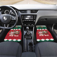 Personalized South Africa Christmas Car Mats Springbok With King Protea - Wonder Print Shop