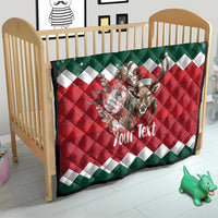 Personalized South Africa Christmas Quilt Springbok With King Protea - Wonder Print Shop