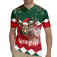 Personalized South Africa Christmas Rugby Jersey Springbok With King Protea - Wonder Print Shop