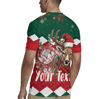 Personalized South Africa Christmas Rugby Jersey Springbok With King Protea - Wonder Print Shop