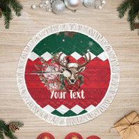 Personalized South Africa Christmas Tree Skirt Springbok With King Protea - Wonder Print Shop